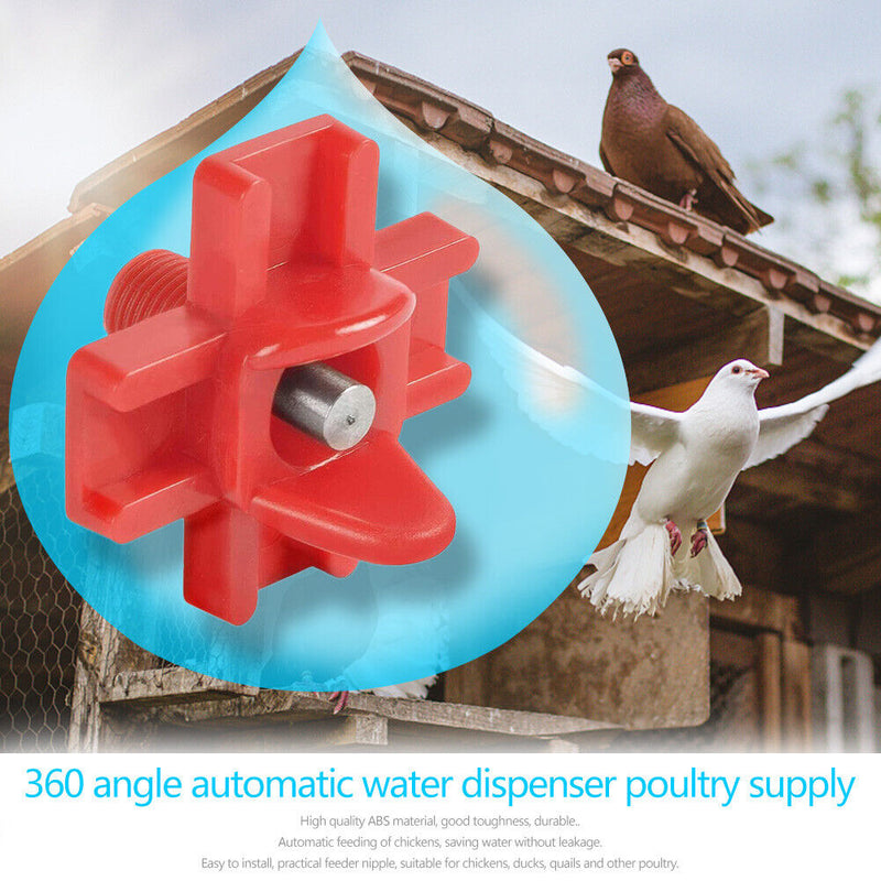 12pcs Chicken Drinker Feeder Automatic Quail Water Nipple Drinking for Poultry