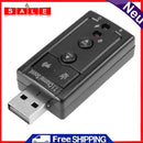 7.1 Virtual USB Sound Card 3.5mm AUX Headphone Microphone External Audio Adapter