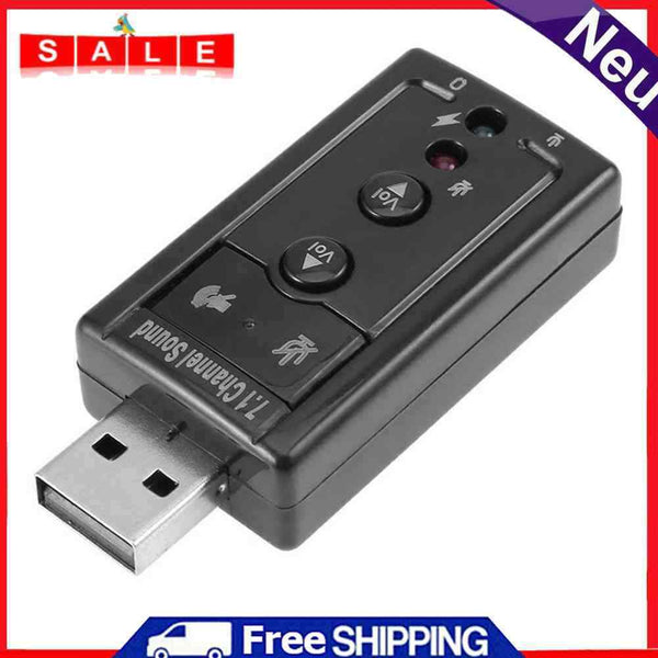7.1 Virtual USB Sound Card 3.5mm AUX Headphone Microphone External Audio Adapter