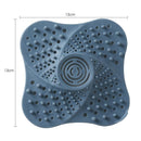 Fan-shape Silicone Floor Drain Sink Strainer Waste Plug Hair Filter (Blue) Newly