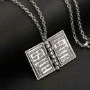 Steel Cross Bible Verse Prayer Dog Tag Pendant For Men V6L7 Necklace V0N4