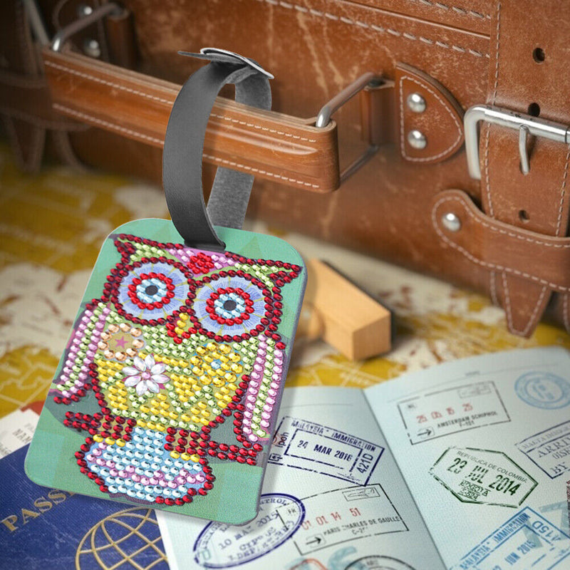 DIY Special Shaped Diamond Painting Bird Design Leather Boarding Pass Craft