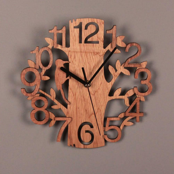Wall Clock Tree-Shape Silent Non-Ticking Clock  Office Living Room Bedroom Decor
