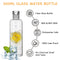 Motivational Glass Water Bottle Time Marker & Leakproof Design (500ml) Newly
