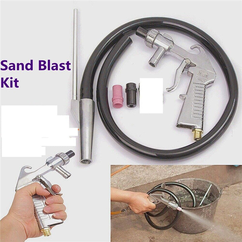 Handheld Pneumatic Sandblaster Sandblasting Spray Gun Abrasive Tools Kit