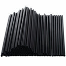 100PCS Tea Cocktail Coffee Long Barware Straight Drinking Straw Black Plastic