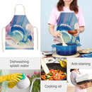 Kitchen Linen Apron Dolphin Diving Painted Dinner Party Cooking Pinafore