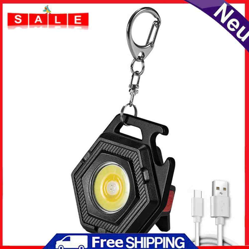 COB LED Keychains Flashlight 500lm Waterproof Work Lamp for Camping (A)