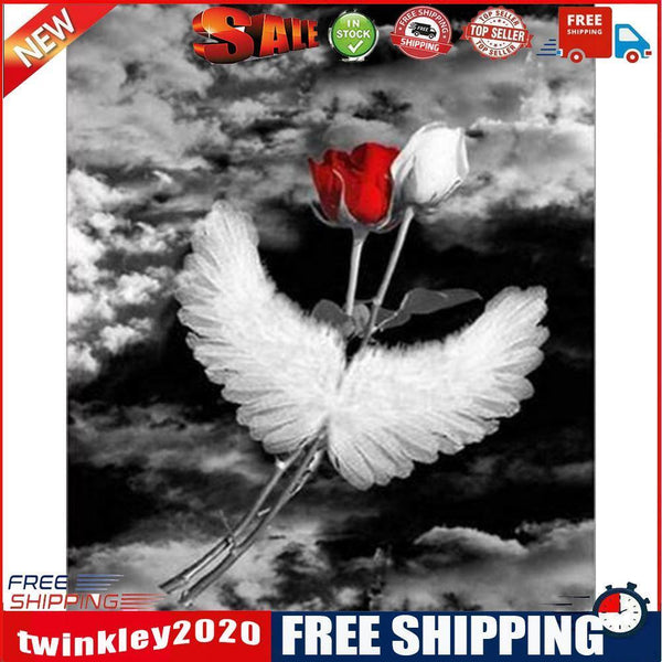 Red and white roses 40x50cm Oil Paint By Numbers Picture DIY Painting M748