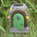 Large Fairy Doors Solar Light LED Elf Pixie Steps Magical Garden Trees Decors