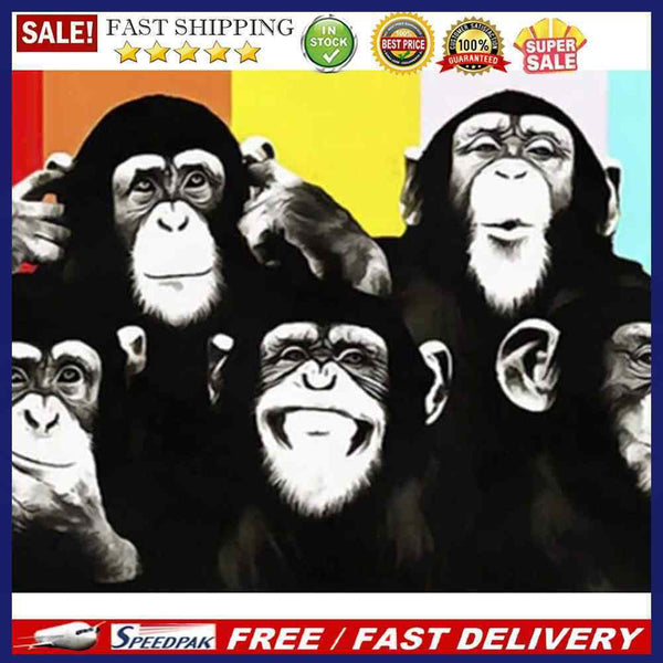 Painting By Numbers DIY Gorilla Animal Wall Picture Hand Painted Handwork Craft