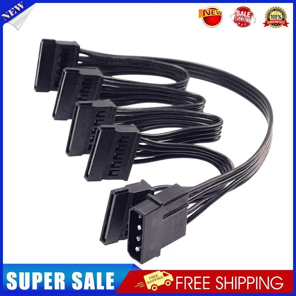 Molex 4 Pin 1 to 5 SATA 15 Pin Hard Drive Power Supply Splitter Cable 78cm