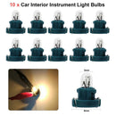 10pcs T3 LED 12V Car Interior Instrument Light Bulbs Dashboard Lamps(Green)