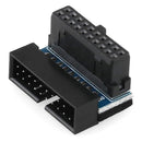 USB 3.0 20 Pin Male to Female Extension Adapter 90 Degree Angled for Motherboard