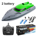 20km/h Waterproof RC Boat 2.4GHz High Speed Racing Ship for Kids (Green E) Newly
