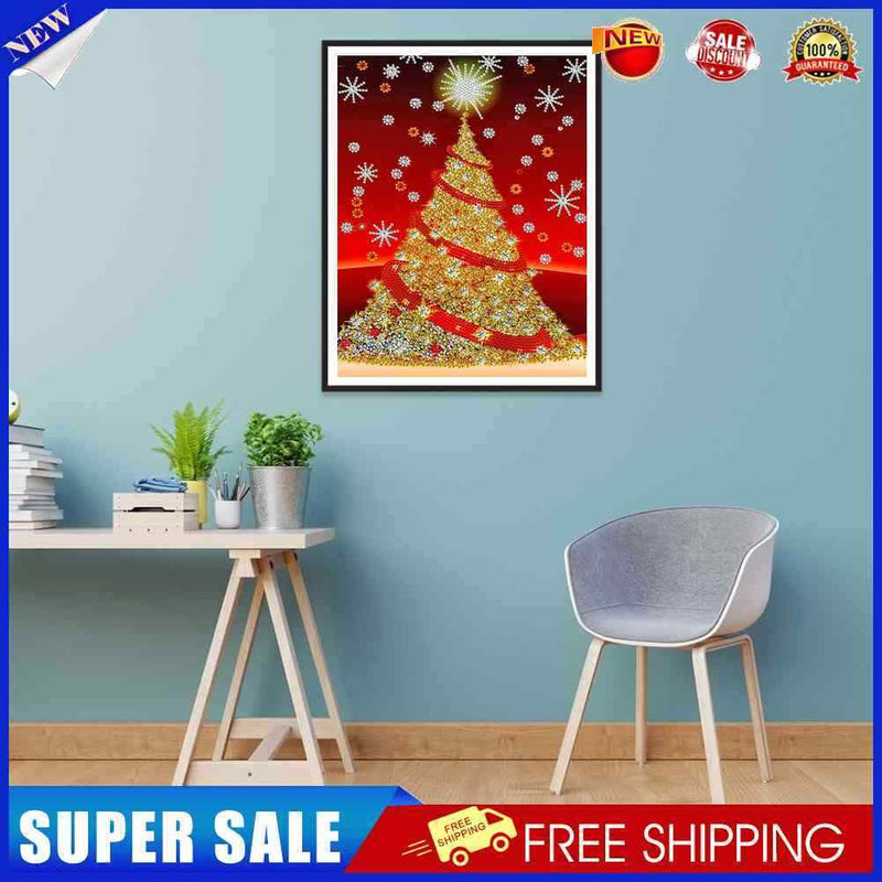 #A Christmas Tree Diamond Painting Special-shaped Partial Drill 5D DIY Wall Deco