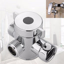 3 Way Shower Head Diverter G1/2 Three Function Switch T-Adapter Connector Newly