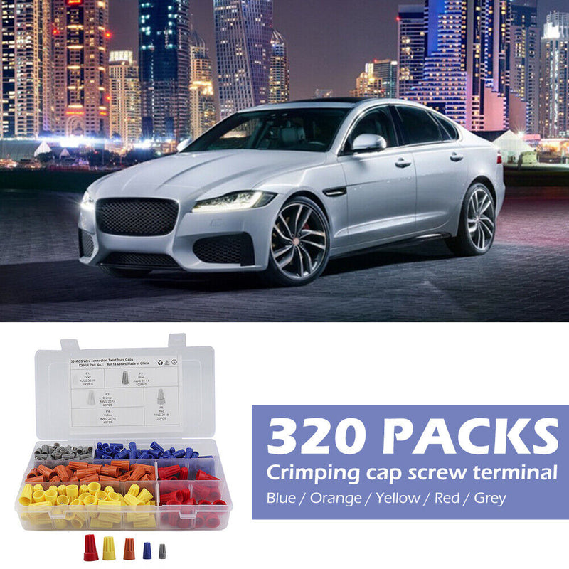 320pcs Assorted Electrical Wire Connectors Terminals Spring Insert Twist Nuts