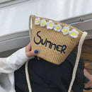 Straw Messenger Bags Woven Beach Crossbody Women Shoulder Handbags (Camel)