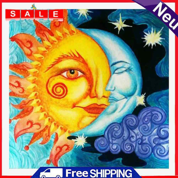 5D DIY Full Drill Diamond Painting Sun and Moon Embroidery Mosaic Home Decor Kit