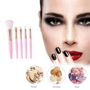 5pcs Portable Makeup Brush Set Soft Nylon Eyeshadow Foundation Brush (Pink)
