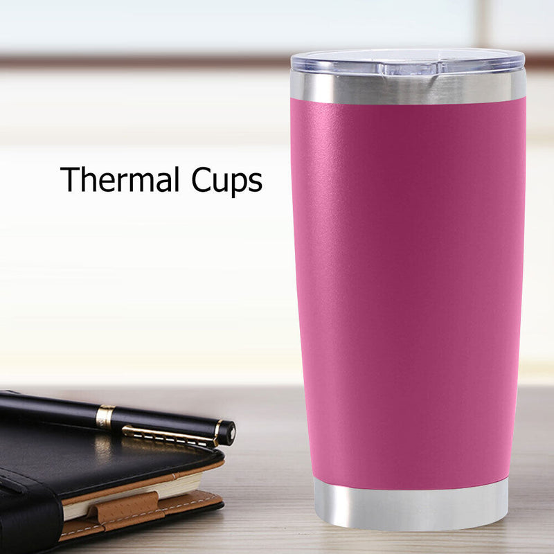 Thermal Car Cup Stainless Coffee Vacuum Insulated Water Bottle (Dark Pink) Newly