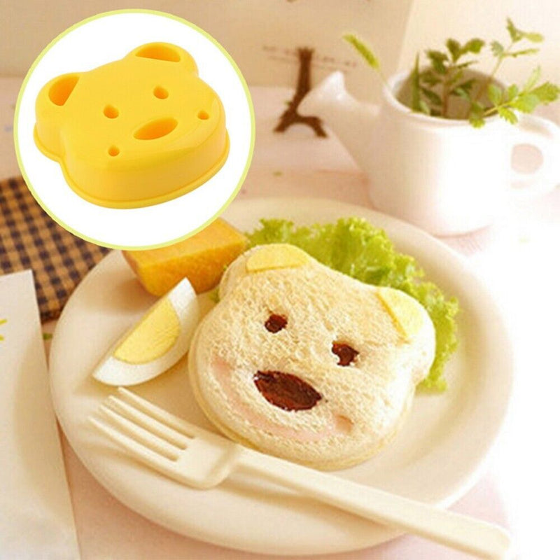 DIY Little Sandwich Maker Bear Shape Bread Plastic Mould Cake Cutter Mold