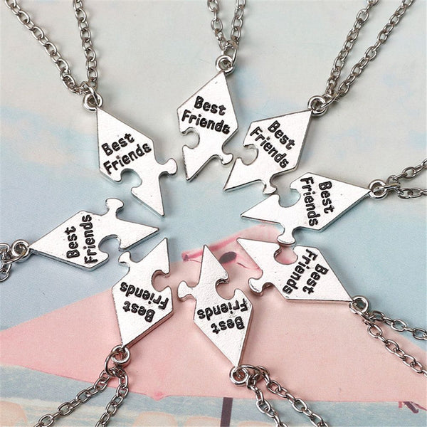 Jewelry Puzzle Piece Best Friend Necklace Bff Friendship Necklace Stitching