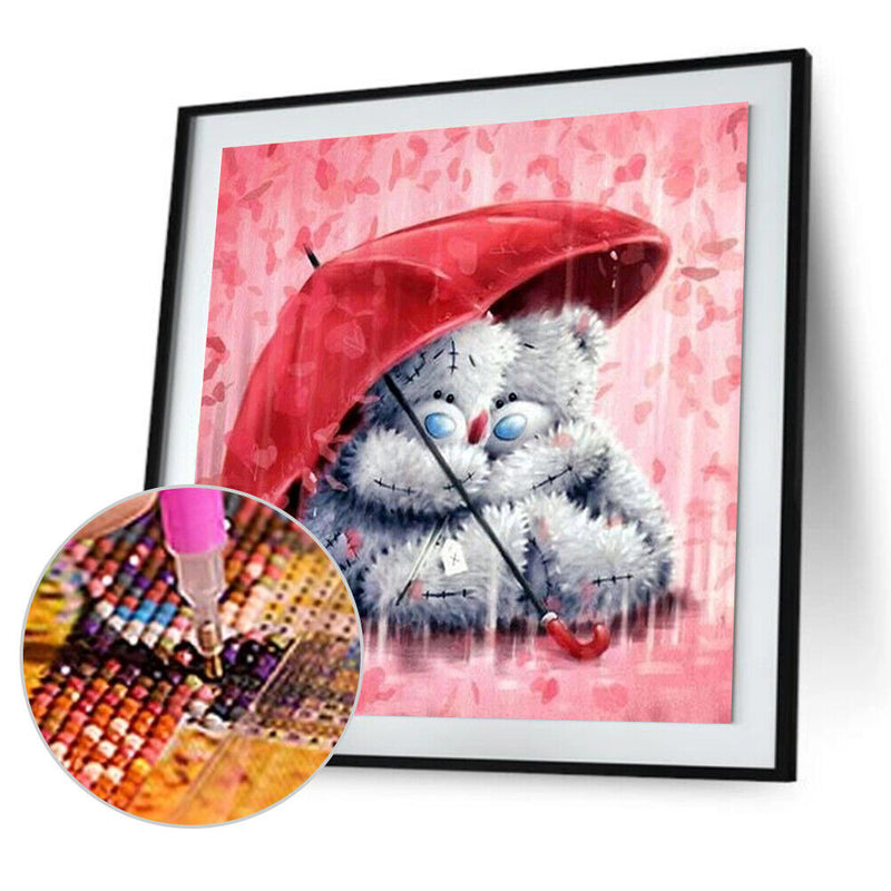 DIY 5D Diamond Embroidery Painting Umbrella Bear Cross Stitch Craft Decor Newly
