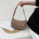 Retro Plaid Print Nylon Shoulder Bags Women Underarm Tote Handbag (Leopard)