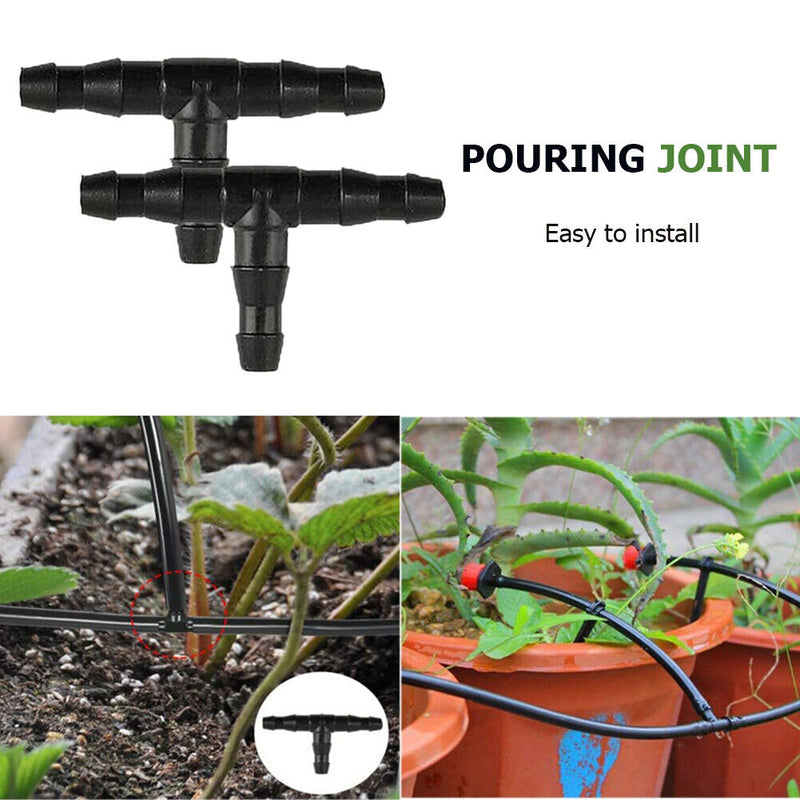 200x Drip Irrigation Barbed Connectors Watering System Fittings Kit for 4/7 Pants