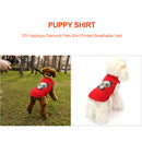 Breathable Clothing for Small Pets DIY Applique Diamond Printed Vest Clothes