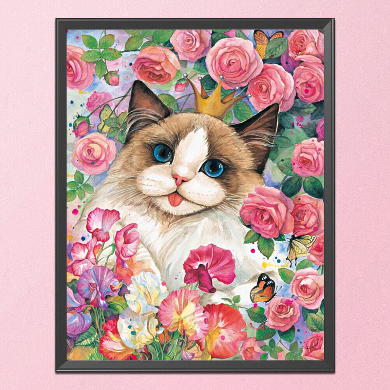 40x56cm Cross Stitch Full Embroidery Kit Cat Animal Stamped Home Art Decoration