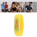 Touch Screen LED Digital Silicone Wrist Watch Unisex Bracelet (Yellow) Newly