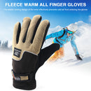 1 Pair Cycling Full Finger Fleece Gloves Anti-Freeze Gloves (Men Coffee) Newly
