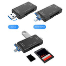 6 in 1 OTG USB 3.0 USB-C Card Reader for Secure Digital/TF Mobile Phone Computer