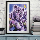 5D DIY Diamond Little Tiger Full Round Drill Mosaic Art Rhinestone Picture