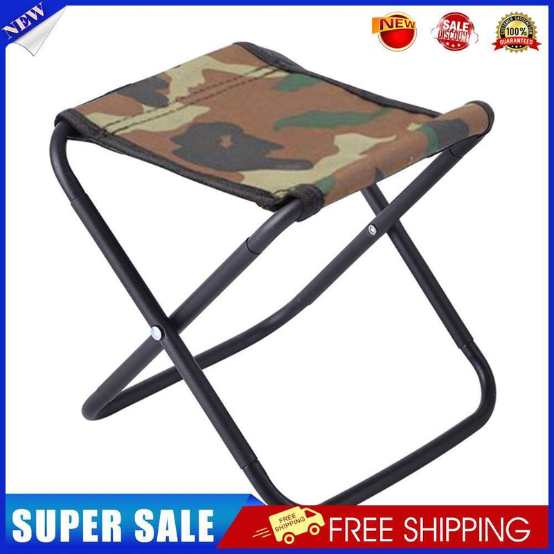 2xLightweight Folding Stool Outdoor Camping Picnic Travel Chair(Camouflage)