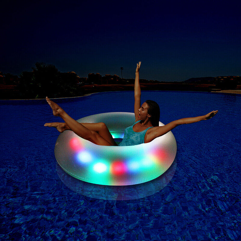 Illuminated Multi-Color Inflatable LED Flashing Swimming Pool Ring Summer Newly