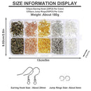 1Box Ear Hook Split Rings DIY Findings kits Jewelry Earring Accessories. W9Y2