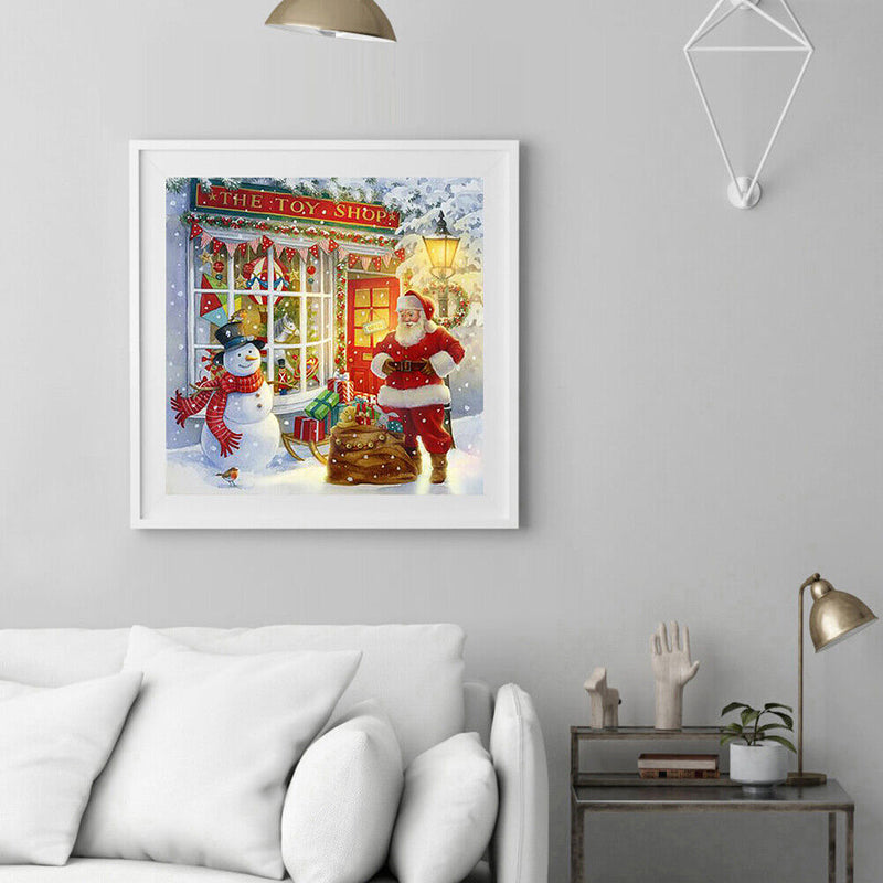 5D Full Round Drill Drawing Picture Santa Diamond Painting Living Room Ornament