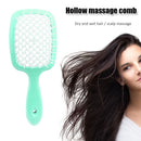 Hollow Detangling Hairdressing Comb Wet Dry Hair Scalp Plate Combs (Green)