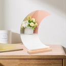 Acrylic Vanity Mirror Irregular Mirror with Wooden Base Stand Table Decorations