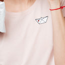 Women Men Paper Plane Boat Enamel Lapel Pin Jewelry Shirt Bag Decoration Broo