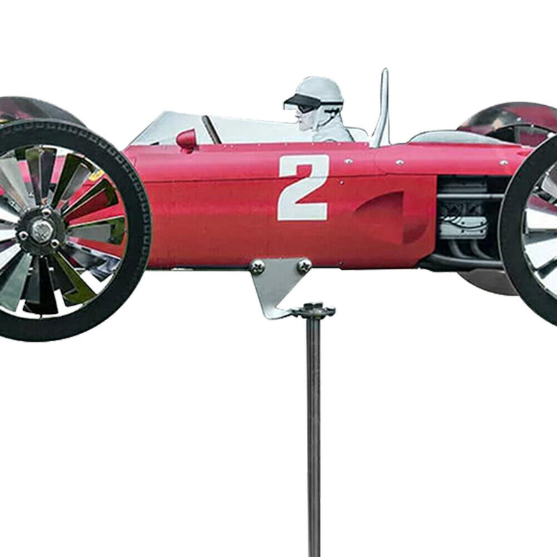 Metal Racer Windmill Aircraft Wind Spinners Outdoor Garden Yard Decor (A)