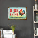 Home Weatherproof Retro Chic Rooster Sign Iron Painting Wall Drawing Templates