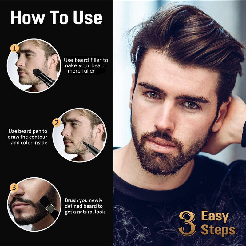 Beard Filling Pen Facial Hair Moustache Repair Shape Regrowth Pen for Men