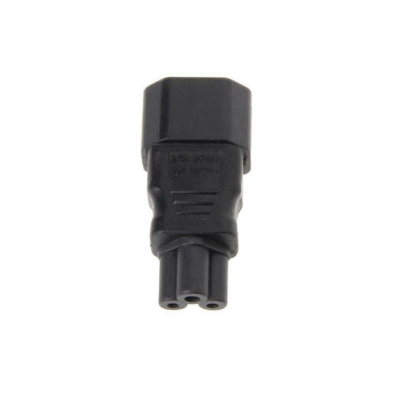 IEC 320 C14 3-Pin Male To C5 3-Pin Female Straight Power Plug Converter Adapter