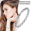 Round Aquamarine Stone Magnetic Bracelet Elegant Lymphatic Magnetherapy Bracele#