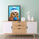 5D DIY Diamond Drawing Kits Full Round Drill Blue Christmas Ball Owl Wall Decor